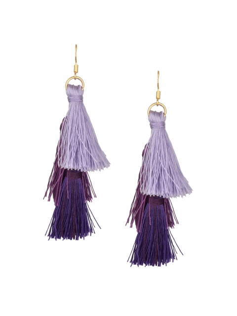 

Arendelle Purple Contemporary Shades Of Lilac 3 Layer Fringe Tassel Drop Earrings