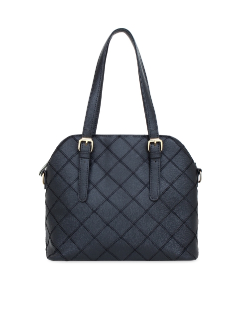 

LEGAL BRIBE Black Geometric Textured PU Structured Handheld Bag