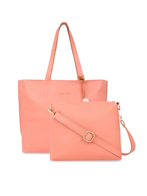 

LEGAL BRIBE Pink PU Oversized Structured Shoulder Bag with Tasselled