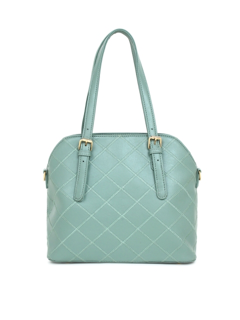 

LEGAL BRIBE Mint Green Quilted Structured Shoulder Bag