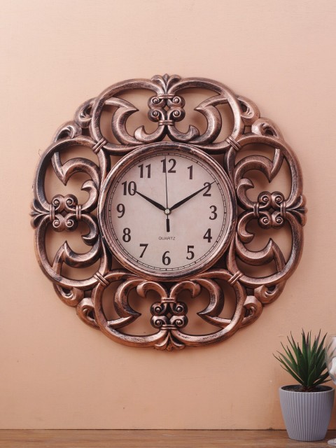 

House Of Accessories Copper-Toned Vintage Wall Clock