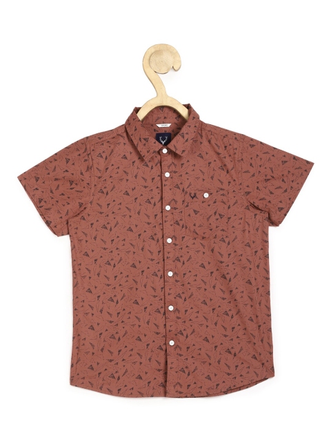 

Allen Solly Junior Boys Maroon Slim Fit Printed Casual Shirt