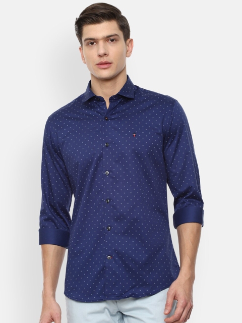 

Louis Philippe Sport Men Navy Blue Slim Fit Printed Pure Cotton Casual Shirt