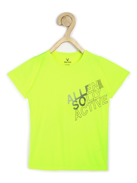 

Allen Solly Junior Boys Fluorescent Green Typography Printed T-shirt
