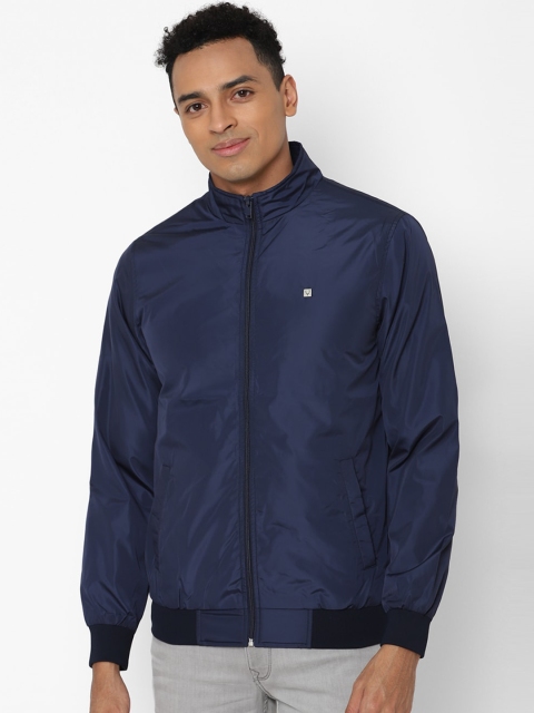 

Allen Solly Men Navy Blue Solid Bomber Jacket
