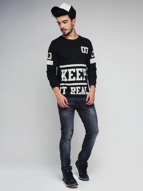 

Difference of Opinion Men Black Printed Round Neck T-Shirt