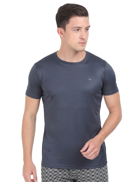 

Masculino Latino Men Grey Applique Training or Gym T-shirt