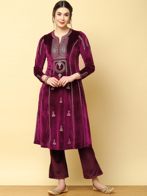 

Lakshita Women Pink Ethnic Motifs Embroidered Kurta