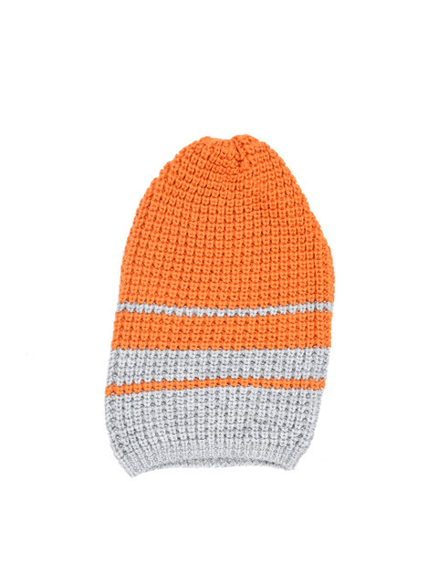 

The Gud Look Women Orange & Grey Beanie