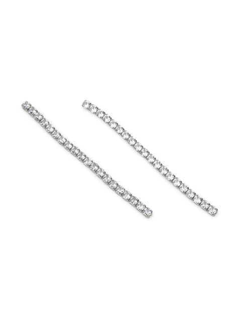 

FOREVER 21 Silver-Toned Contemporary Drop Earrings