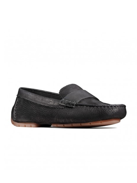 

Clarks Women Black Textured Leather Loafers
