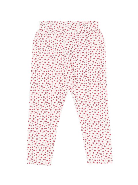 

POPPERS by Pantaloons Girls White & Red Printed Slim-Fit Pure Cotton Ankle-Length Leggings