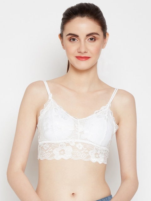 

Lebami White Floral Lace Lightly Padded Bralette