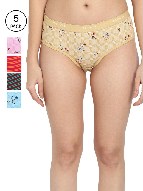 

Fleurt Pack Of 6 Assorted Pure Cotton Hipster Briefs