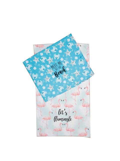 

Ariana Pack Of 2 Pink & Blue Printed 144 GSM Cotton Kitchen Towel