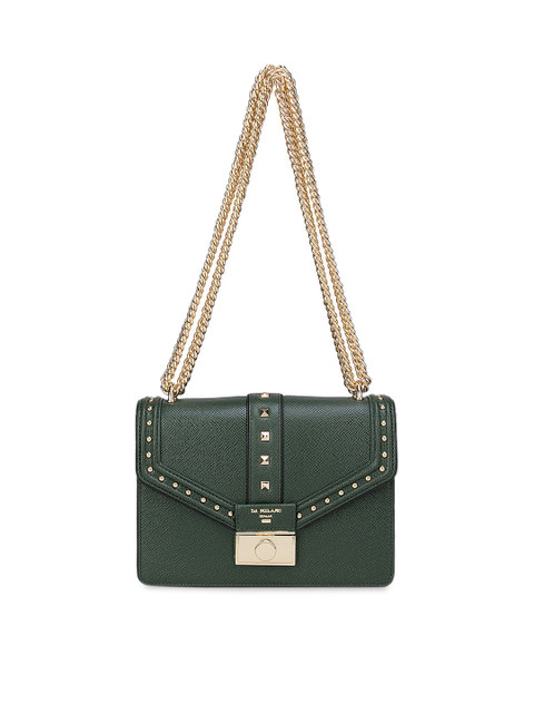 

Da Milano Women Green Embellished Leather Sling Bag