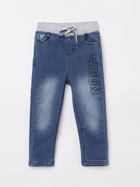 

Juniors by Lifestyle Boys Blue Slim Fit Low Distress Heavy Fade Jeans