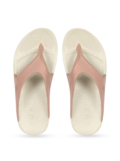 

Doubleu Women Nude-Coloured & Peach-Coloured Rubber Thong Flip-Flops