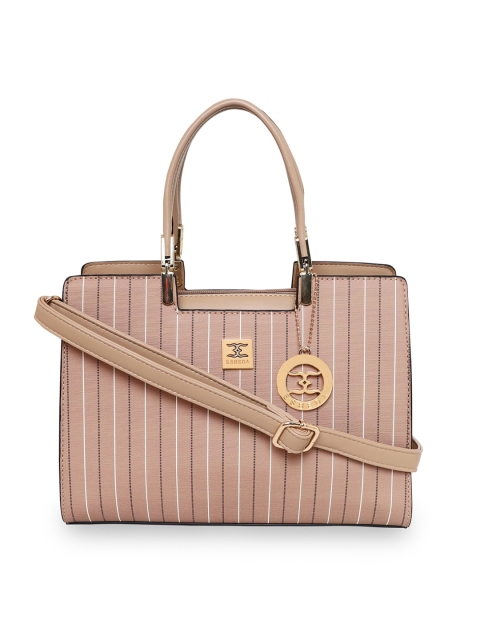

ESBEDA Beige Striped PU Structured Handheld Bag