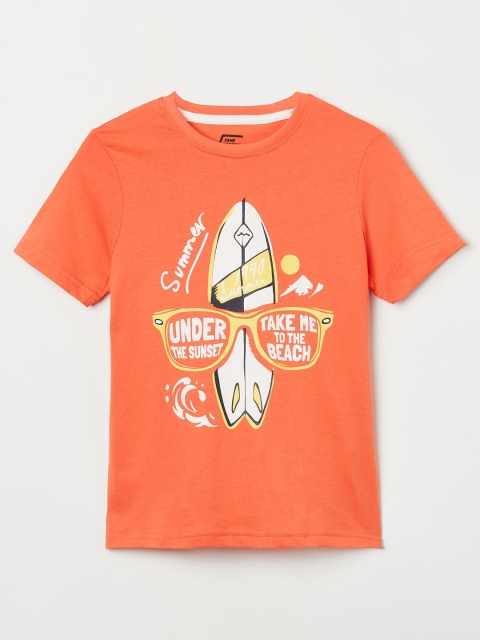 

Fame Forever by Lifestyle Boys Coral Printed Pure Cotton T-shirt