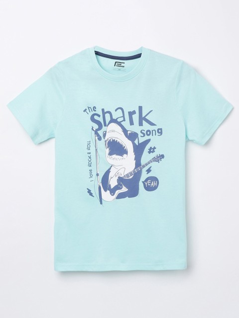 

Fame Forever by Lifestyle Boys Blue Printed Pure Cotton T-shirt