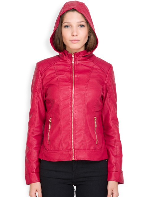 

The Indian Garage Co Magenta Biker Jacket