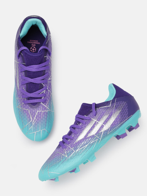 

ADIDAS Unisex Sea Green & Purple Geometric Print X Speedflow.3 FG Football Shoes