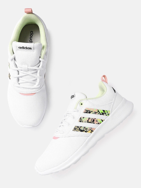 

ADIDAS Women White & Pink Woven Design QT Racer 2.0 Sustainable Running Shoes