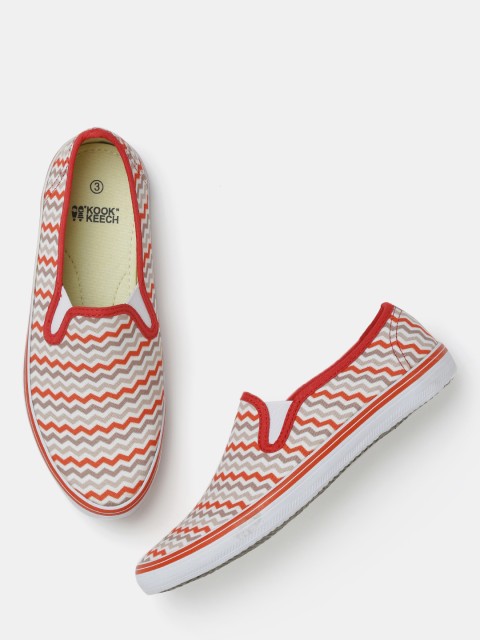 

Kook N Keech Women Red Printed Slip-Ons