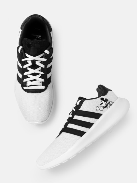 

ADIDAS Men White & Black Disney Mickey Mouse Lite Racer 3.0 Sustainable Running Shoes