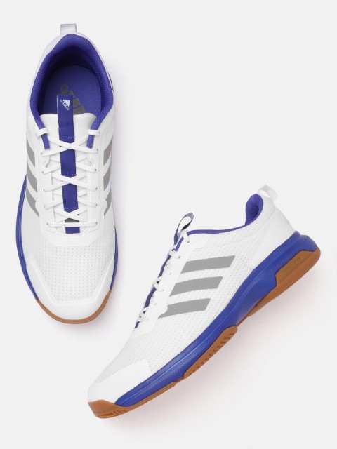 

ADIDAS Men White & Blue Woven Design 21 Ndr V2 Tennis Shoes