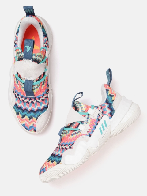 

ADIDAS Unisex Multicoloured Woven Design Trae Young 1 Basketball Shoes, Multi