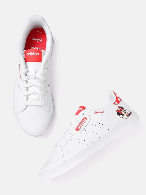 

ADIDAS Women White & Red Perforated Counterpoint Base Sustainable Sneakers