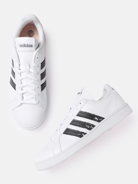 

ADIDAS Women White & Black Grand Court Base Beyond Sustainable Tennis Shoes