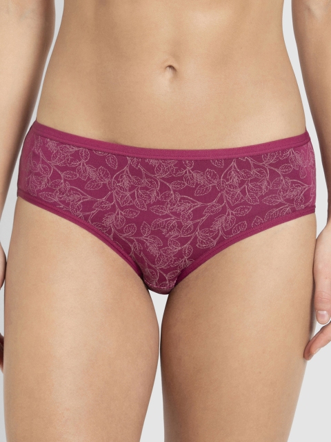 

Jockey Women Magenta Pink & White Printed Hipster Briefs 1807-0105-PNWPR