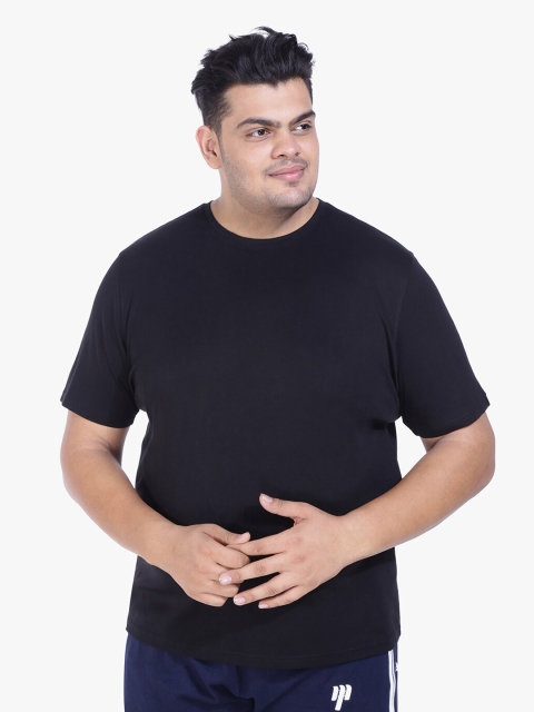 

Santonio Men Plus Size Black Regular Fit Pure Cotton T-shirt