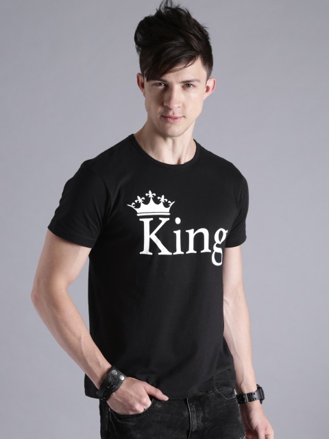 

Kook N Keech Men Black & White Printed T-shirt