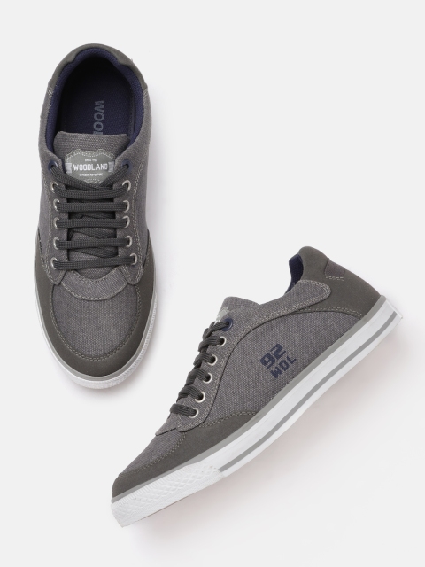 

Woodland Men Charcoal Grey Solid Sneakers