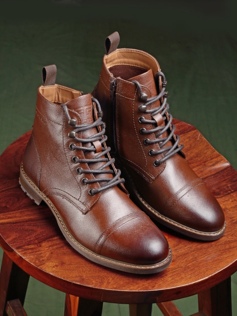 

Red Tape Men Brown Leather Flat Boots