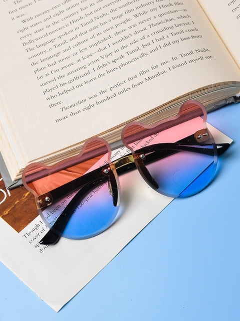 

POPLINS Unisex Kids Red Lens & Blue Other Sunglasses with UV Protected Lens, Pink