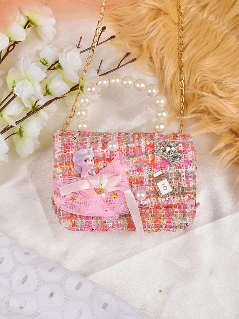 

POPLINS Pink Embellished Structured Sling Bag