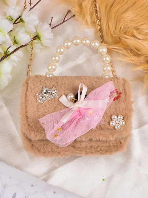 

POPLINS Brown Embellished Structured Sling Bag