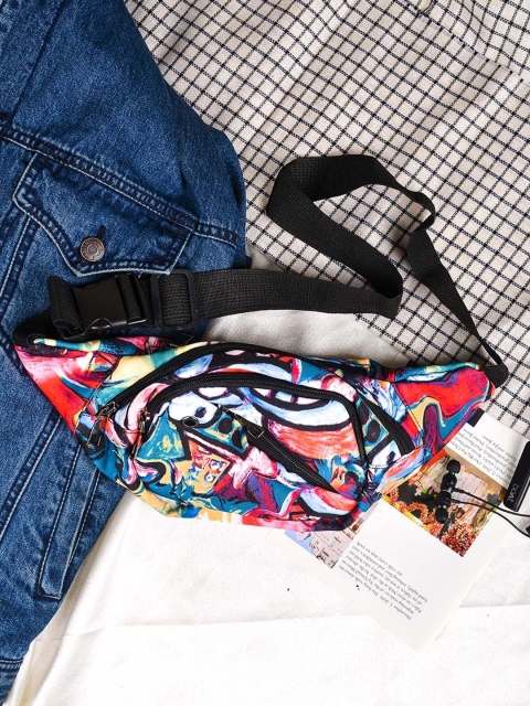 

POPLINS Kids Multicoloured Printed Structured Sling Bag, Multi