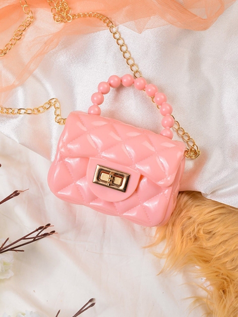 

POPLINS Pink Structured Sling Bag with Quilted