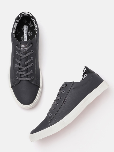 

Woodland Men Charcoal Grey Solid Sneakers