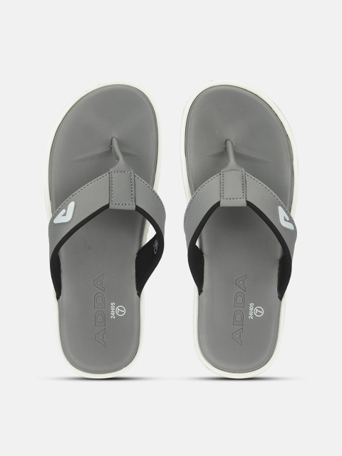 

Adda Men Grey & White Rubber Thong Flip-Flops