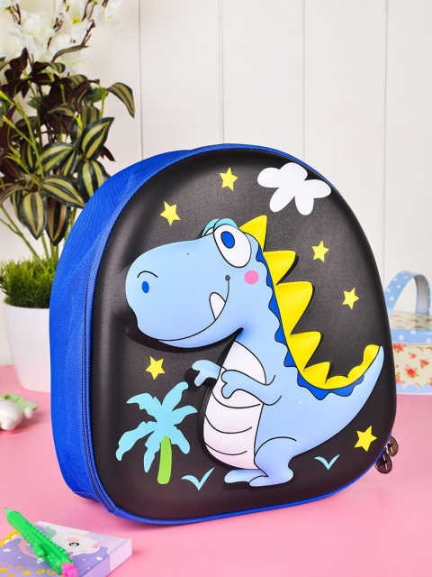 

POPLINS Kids Black & Blue Graphic Printed Backpack