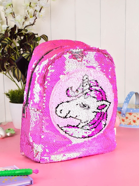 

POPLINS Kids Pink Unicorn Embellished Backpack