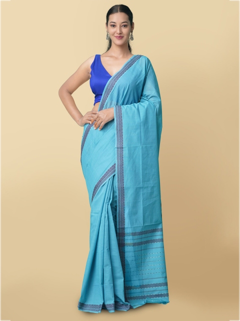 

Unnati Silks Blue Pure Cotton Venkatgiri Saree