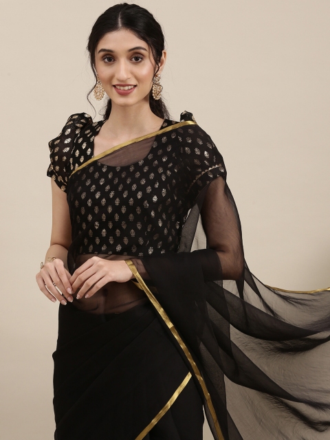 

KALINI Women Black Solid Gotta Patti Saree
